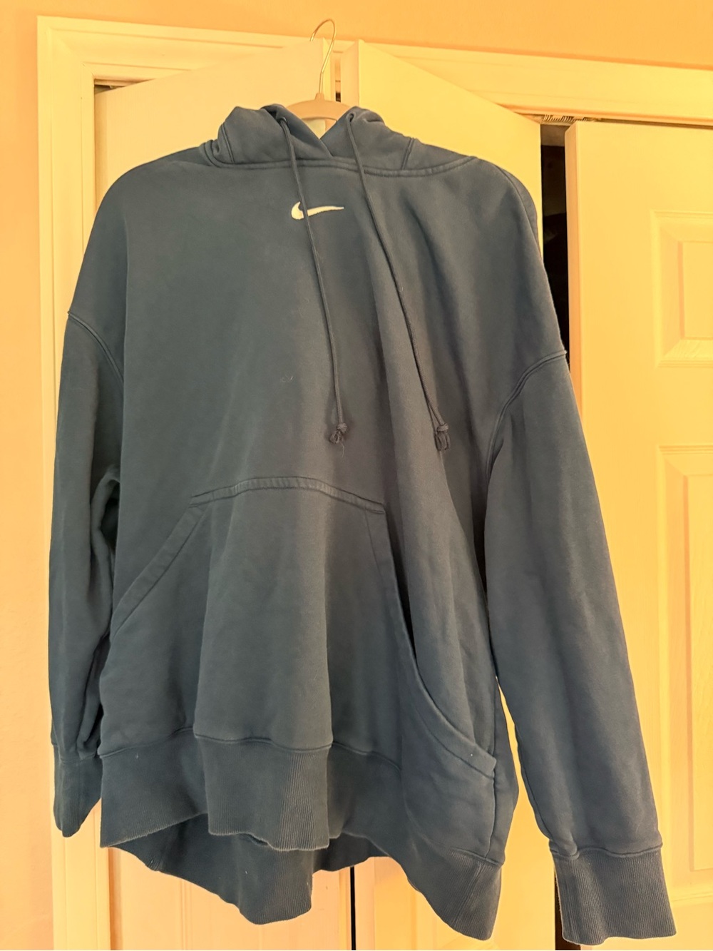 Nike Dark Blue Pullover Hoodie with White Swoosh